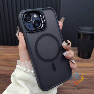 Đi kèm với giá đỡ ống kính ốp điện thoại mờ cho iPhone 16 Pro Max 15 14 13 12 11 Pro Max plus ốp lưng cứng mờ chống vân tay có lực hút từ tính