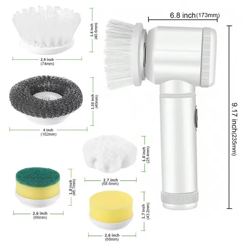 Máy Cọ Rửa Điện Đa Năng Bồn Rửa Chén Bát,Bàn chải làm sạch bằng điện,Bàn chải rửa chén Bộ 5 người