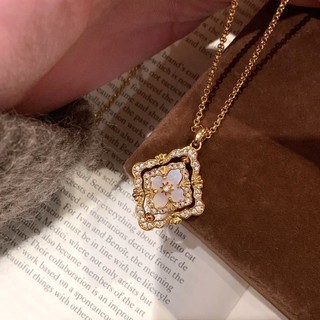 Châu Âu Mỹ ins Phong Cách Mới Cung Điện Phong Cách Fritillary Xoay Bốn Lá Vòng Cổ Nữ