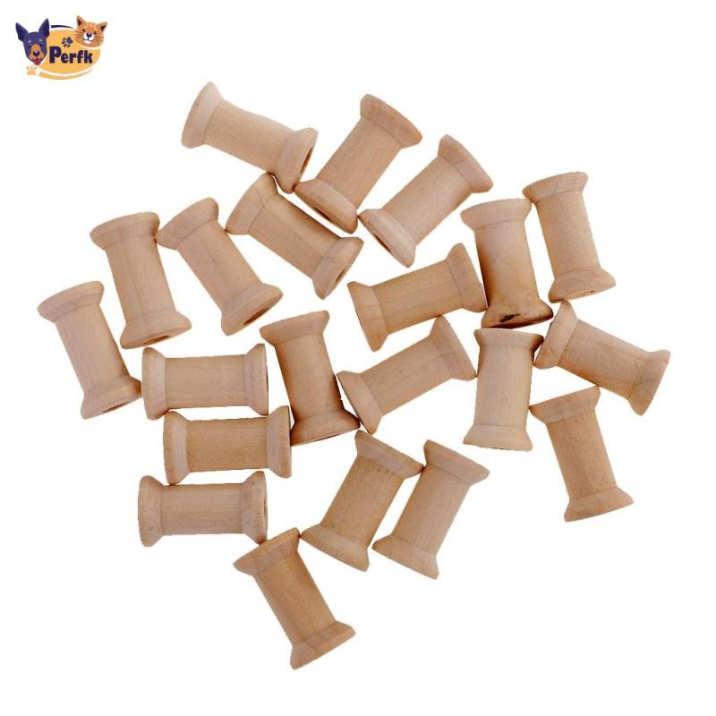 Bộ 50 Vintage Gỗ Tự Nhiên Cổ Điển Bobbin Rỗng Chỉ Ống May Thủ Công