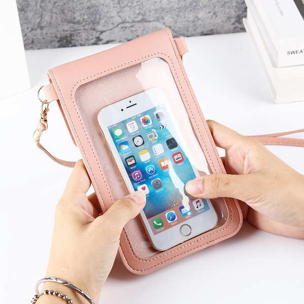 Mới Trong Suốt Màn Hình Cảm Ứng Túi Điện Thoại Di Động Nữ Phù Hợp Với Phiên Bản Hàn Quốc Thời Trang Túi Đeo Vai Ví Đựng Tiền Xu Đa Năng Diagon