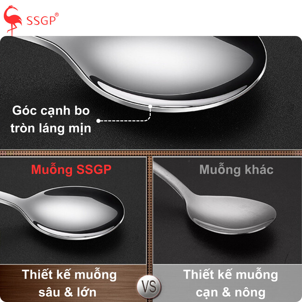 Muỗng ăn cán dài Inox 316 Frankfurt SSGP - Thìa inox, muỗng inox cao cấp, muỗng ăn inox 304