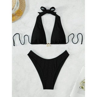 Đồ Bơi Nữ Màu Kẹo Chắc Chắn Dây Lớn Cốc Cao Cấp Hai Mảnh Bikini Đồ Bơi