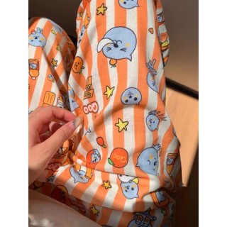 S-4XL Quần Size Lớn Nữ Phối Ren Quần Pyjama Nữ Hoạt Hình Rời Phong Cách Nhật Bản Loungewear Quần Mùa Hè Xuân Thu Cô Gái Dễ Thương Quần Phòng Chờ Ngọt Ngào Có Thể Mặc Bên Ngoài Quần Chống Muỗi Thường Ngày Quần Nữ Plus Size Quần Áo Nữ
