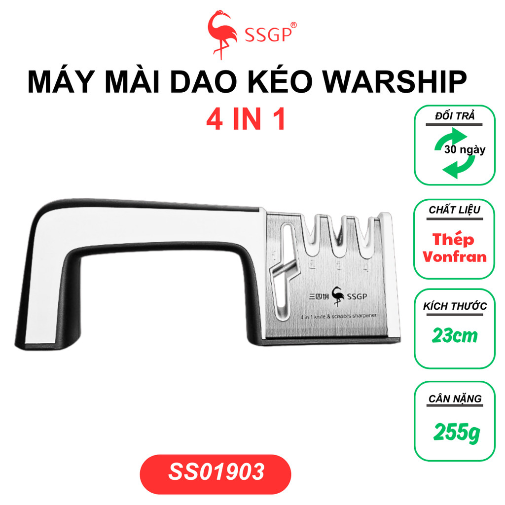 Dụng cụ mài dao kéo đa năng Warship 4 trong 1 SSGP máy mài dao kéo đa năng mài dao kéo SS01903