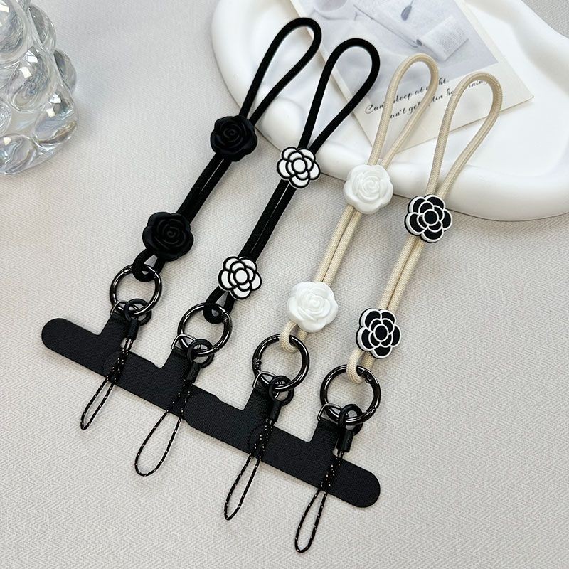 Phụ kiện điện thoại di động Cao cấp Phong cách Chanel Dây buộc điện thoại di động Dây đeo cổ tay ngắn Di động Dây buộc chống sốc Kẹp chắc chắn Móc khóa chống thất lạc Điện thoại di động