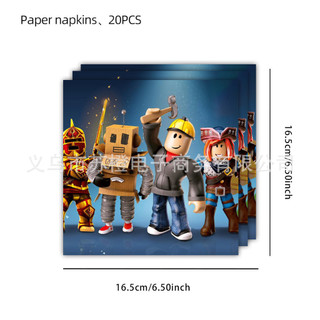 G13 Roblox Trang trí theo chủ đề kỷ niệm tiệc sinh nhật tấm giấy biểu ngữ khăn trải bàn Bộ đồ ăn dùng một lần G13