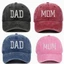 CATIYAHA DAD MOM Mũ bóng chày thêu, Tấm che cổ điển Đau khổ Mũ phai màu, Mũ bóng chày Hiphop có thể điều chỉnh