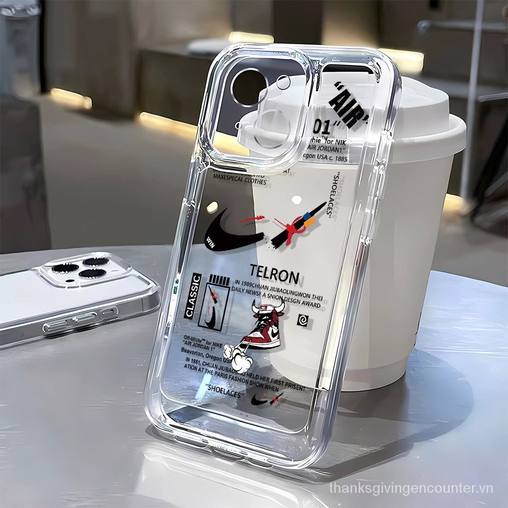 Dạo Phố iPhone Apple 12promax Ốp Lưng Điện Thoại A2412 Phong Cách Mới ihpone12promax Ốp Lưng Trong Suốt Mềm ins Phong Cách Chống Sốc Dạo Phố Thời Trang 15 / 14 Vỏ Không Gian Lỗ Chính Xác M2V7