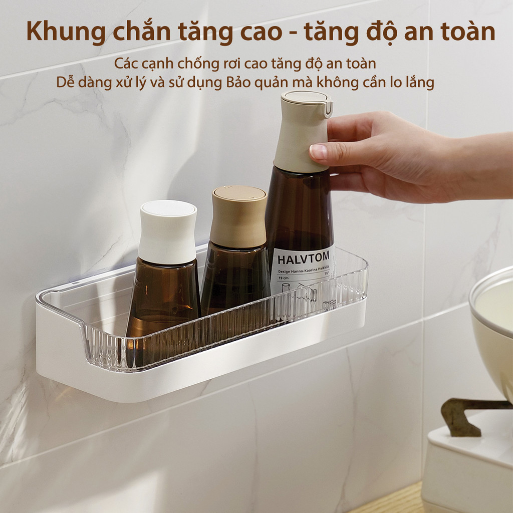 Kệ nhà tắm để đồ cao cấp không cần khoan tường ,lực 7kg+