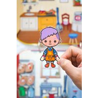 Đồ chơi sáng tạo bóc dán búp bê chủ đề Famr montessori phát triển trí tuệ h8