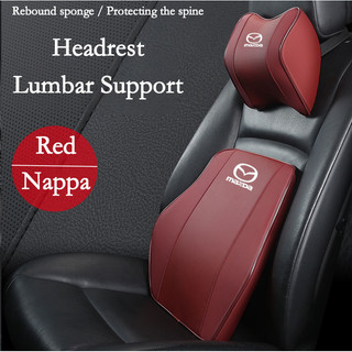 Mazda Xe Cổ Tựa Đầu Gối Còn Lại Đầu Nappa Da Đệm Ô Tô Thoáng Khí Thắt Lưng Hỗ Trợ Gối Cho Xe Mazda 3 2 5 CX3 RX8 BT50 323 CX8 CX30 RX7 626 CX7 NX5 CX9 Phụ Kiện