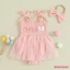 Mg-baby Bé Gái Trang Phục Sinh Nhật Không Tay Chữ Dây Buộc Áo Liền Quần Có Nơ Băng Đô Quấn Tóc Quần Áo Mùa Hè