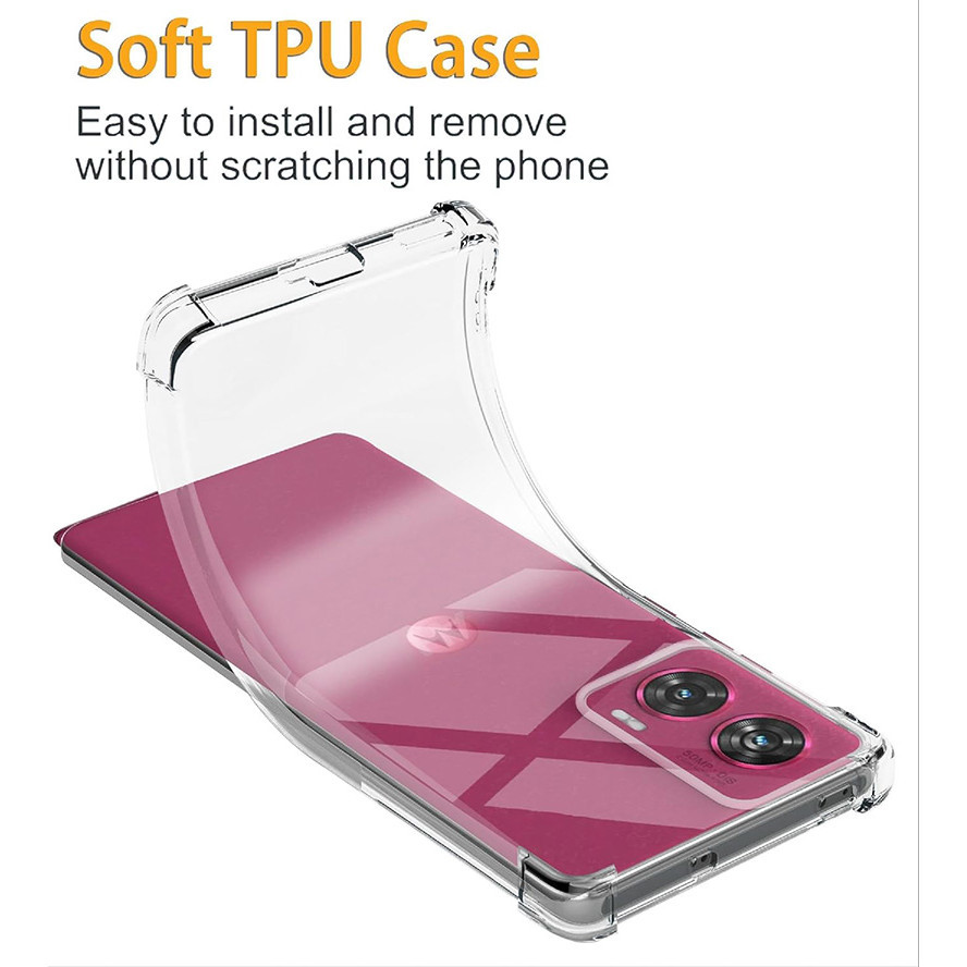 Dành Cho Motorola Edge 50 Fusion Mềm Chống Sốc Pha Lê Gel Trong Suốt TPU Chống Sốc