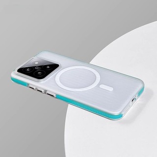 New Bay Blue Sóng Sọc Thích Hợp Cho Xiaomi 14 Ốp Điện Thoại Từ Tính Da Cảm Thấy Mờ Xiaomi14ultraspots