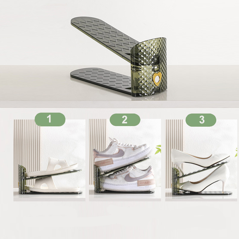 2 Lớp Đế Để Giày Dép Tuỳ Chỉnh Độ Cao，kệ đựng giày，Hiện vật lưu trữ tủ giày，Tiết kiệm không gian và đẹp mắt