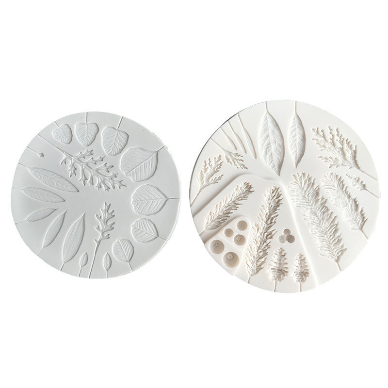 Lá Thông Nón Khuôn Silicon DIY Fondant Bánh Trang Trí Viền Khuôn Socola Khuôn Làm Bánh DIY