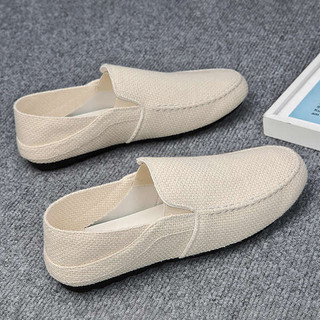 Giày Vải Nam Mùa Hè Phong Cách Mới Thoáng Khí Cũ Bắc Kinh Đen Giày Vải Lười Slip-On Lái Xe Vỏ Mềm Đậu Hà Lan