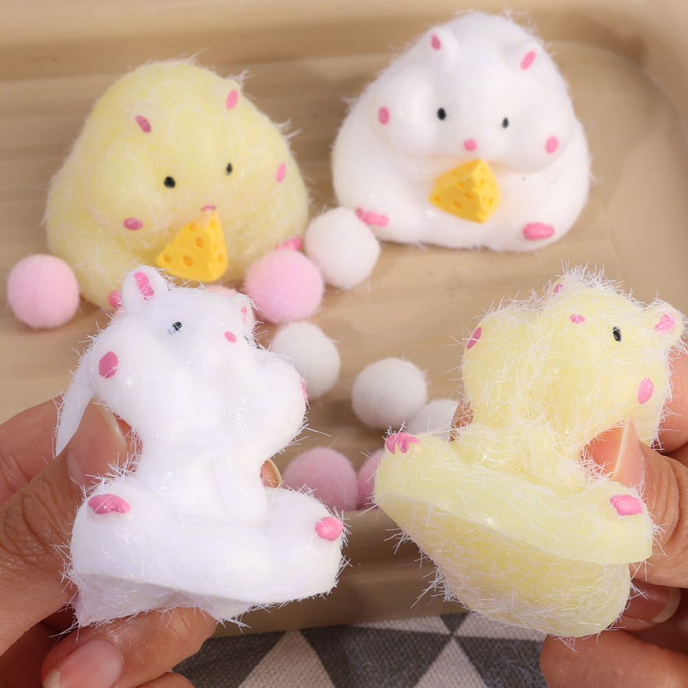 Đồ chơi Mochi Hamster Squishy dễ thương - TPR mềm mờ - Đồ chơi bóp ghim giảm căng thẳng - Dành cho trẻ em và người lớn - Đồ chơi Fidget giải nén hoạt hình