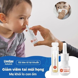 [Mẫu Mới] Xịt mũi Giảm nghẹt mũi, chảy nước mũi - Livespo NAVAX chuyên dụng - Hộp đỏ 10 ống x 4ml