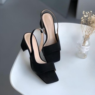 Giày sandal cao gót hở mũi gót vuông 5P 4 màu Xinh Xắn và tôn dáng Kho Xưởng Bánh Bèo mã SDXuoc Nữ Shoes đi rất êm chân