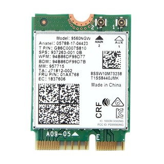 9560ngw Thẻ WiFi + Ăng-ten không dây 1730Mbps AC 9560 Băng tần kép 2.4G + 5G BT 5.0 802.11Ac M.2 CNVI 9560NGW Bộ chuyển đổi không dây