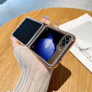 Ốp lưng kim cương lấp lánh mạ điện sang trọng cho Samsung Galaxy Z Flip 6 Flip 5 Flip 4 Flip 3 Ice Maiden Vỏ bảo vệ