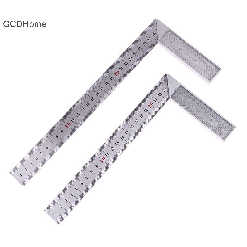 Gcdhome Thép không gỉ Phải Thước góc vuông 90 Thước quay Chế biến gỗ Dụng cụ đo góc Thước vuông 250 / 300mm HOT