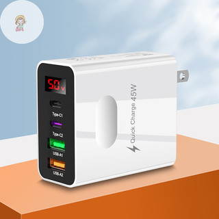 TWE 45W PD USB Type C 4 Cổng Sạc Nhanh 3.0 Cho 14 13 Pro Oneplus Điện Thoại Di Động Treo Tường VN