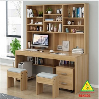 Bàn học, làm việc liền kệ gỗ MDF BLK401 - VĐ Smart Furrniture NỘI THẤT LẮP RÁP VIENDONGADV