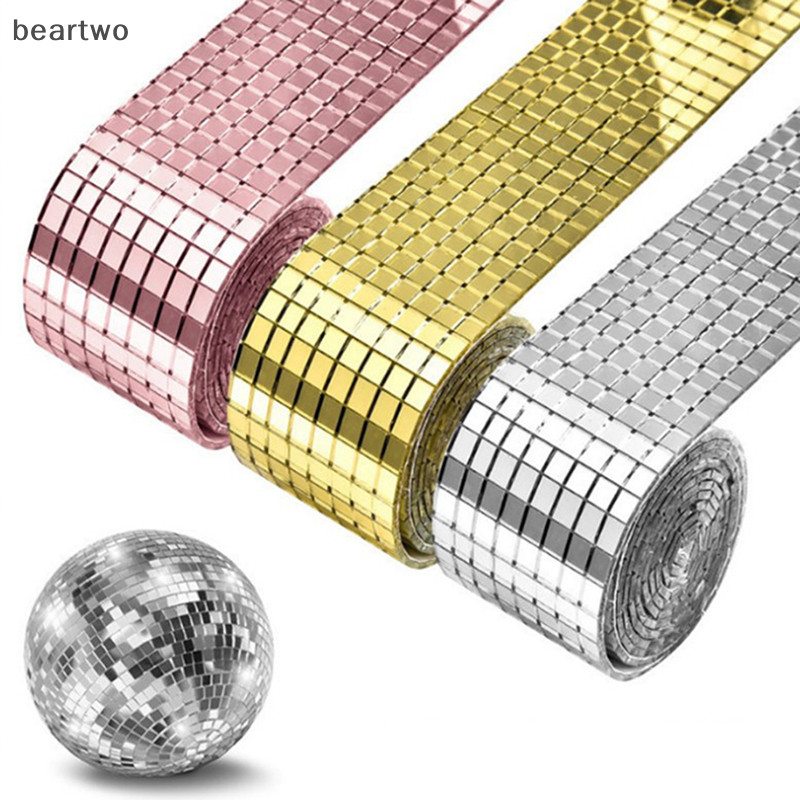 < Beartwo > Nhãn dán gạch khảm gương DIY Nhãn dán tường Acrylic vuông tự dính đẹp
