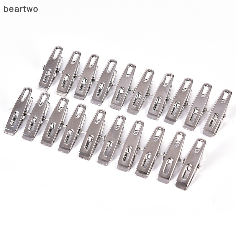 < Beartwo > 20 Cái Chốt quần áo bằng thép không gỉ Kẹp giặt Chân kim loại Kẹp đẹp