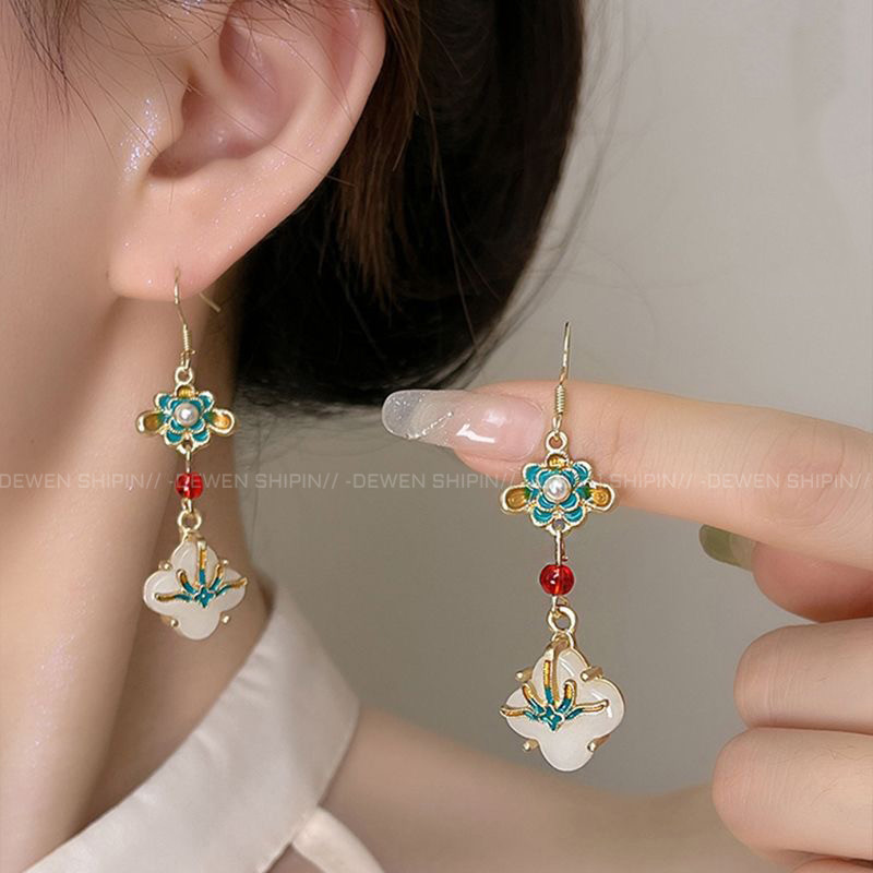 Mới Phong Cách Trung Quốc Cổ Tua Rua Bông Tai Mới Phong Cách Trung Hoa Retro Nữ Bông Tai