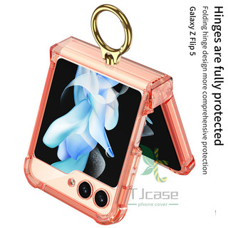 Túi Gasbag Giá Đỡ Vòng Bản Lề Full Giá Đỡ Ốp Lưng Samsung Galaxy Z Flip 6 Z Flip 5 Mềm TPU Trong Suốt Vỏ Gấp Chống Va Chạm Bốn Góc