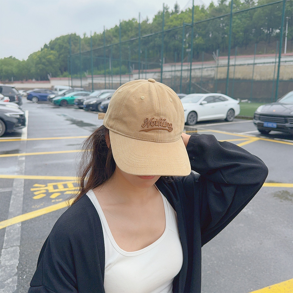 Mũ lưỡi vịt chữ chống nắng - Mũ bóng chày thông thường mùa xuân hè dành cho nữ - Mũ che nắng màu trơn màu be cho bé gái - Thời trang Hàn Quốc, Ngọt ngào mát mẻ, vành rộng, có thể điều chỉnh