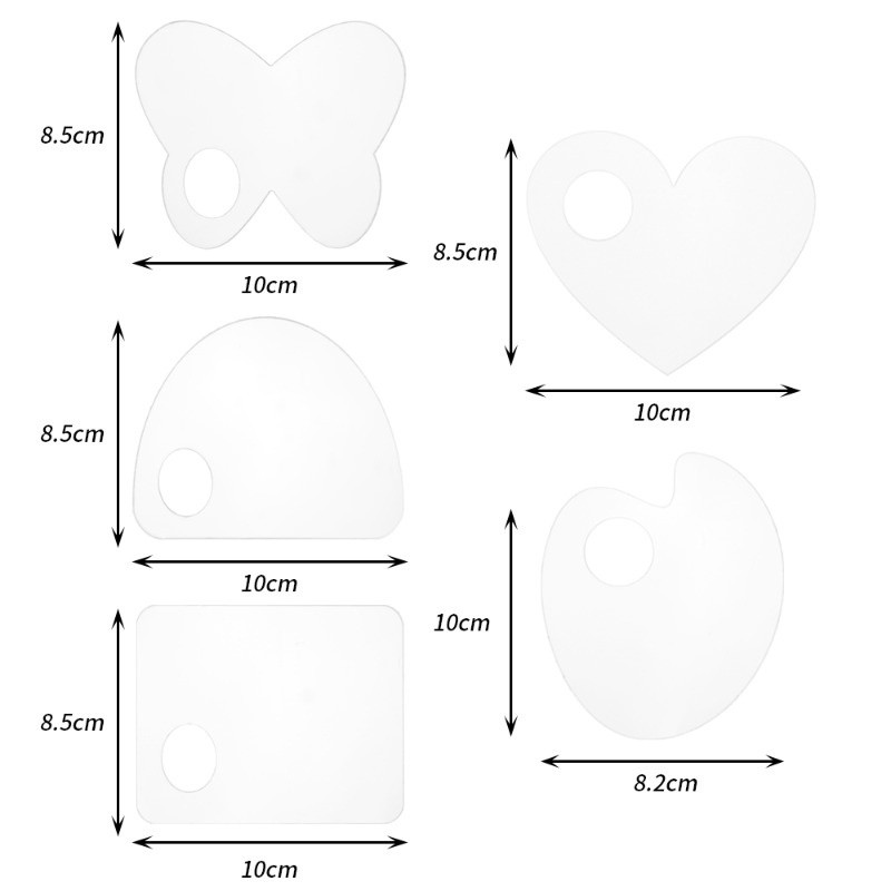 Bảng phấn nền dạng lỏng trang điểm màu / bảng vẽ móng & sơn / tấm acrylic trong suốt / dụng cụ trang điểm