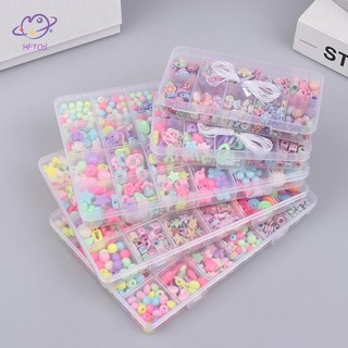 HFTOY 1 Bộ Sáng Tạo Rời Miếng Đệm Hạt Làm Vòng Tay Vòng Cổ 10 / 24 Lưới Cô Gái Bộ Trang Sức DIY Handmade Đính Hạt Đồ Chơi Trẻ Em Quà Tặng ~