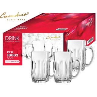 Bộ 12 Ly Thủy Tinh PCD10003 - 300ml Có Quai Cầm Tay, Cốc Thủy Tinh Cao Cấp