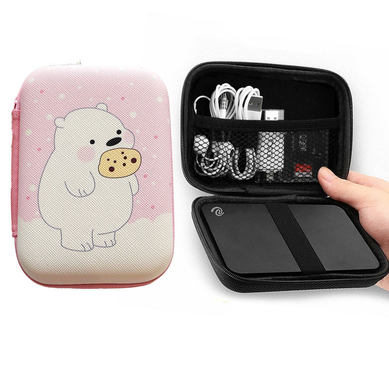 Dễ Thương Gấu Nhỏ Da EVA Bên Ngoài HDD Ổ Đĩa Cứng Powerbank Túi Bảo Quản Túi Đựng Đồ Du Lịch Bảo Quản Chống Thấm Nước