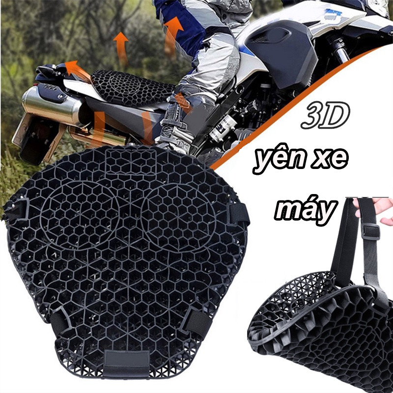 Đệm Lót Yên Xe Máy 3D Tổ Ong - Giảm Áp Lực Toàn Diện & Thoáng Khí Chống Trượt