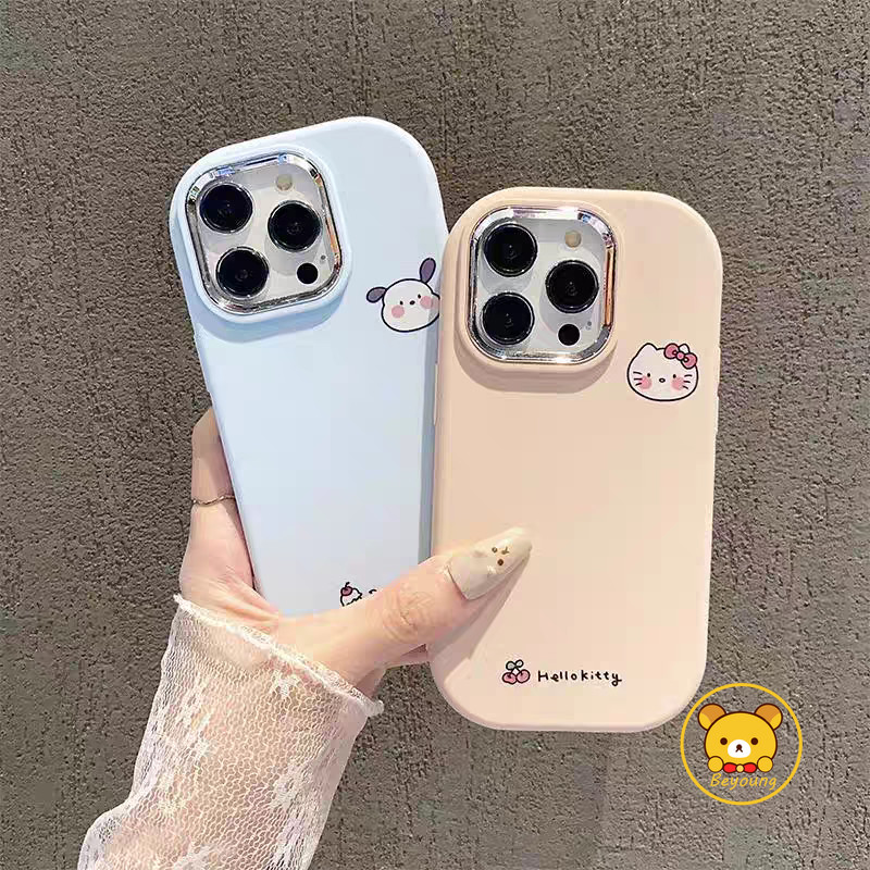 Ốp Điện Thoại Cặp Đôi Pochacco Hoạt Hình Cho iPhone 16 Pro Max 15 14 Plus 13 12 Mini 11 Pro Max X XR XS Max 8 7 6 6s Plus SE2 SE3 Vỏ Mềm Ốp Lưng Hello Kitty Dễ Thương