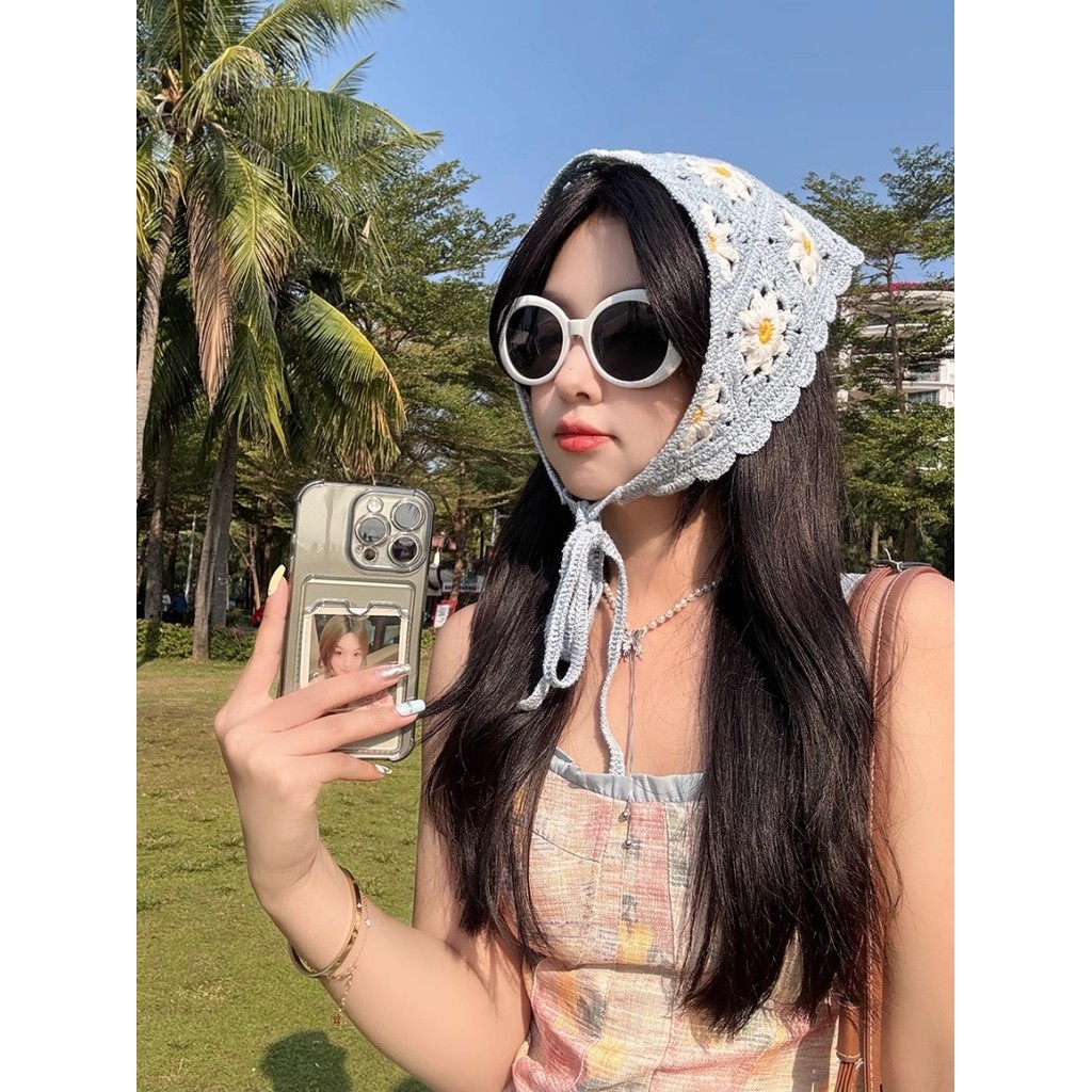 Đẹp Nhiều Màu Sắc Tam Giác Turban Đầu Kerchief Cotton Tóc Bandana Mũ