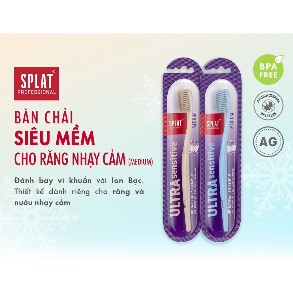 Mô tả Bàn Chải Đánh Răng SPLAT Sensitive Tráng Ion Bạc Kháng Khuẩn, Lông Chải Thiết Kế Bảo Vệ Răng Và Nướu Nhạy Cảm - Màu Xanh - 1