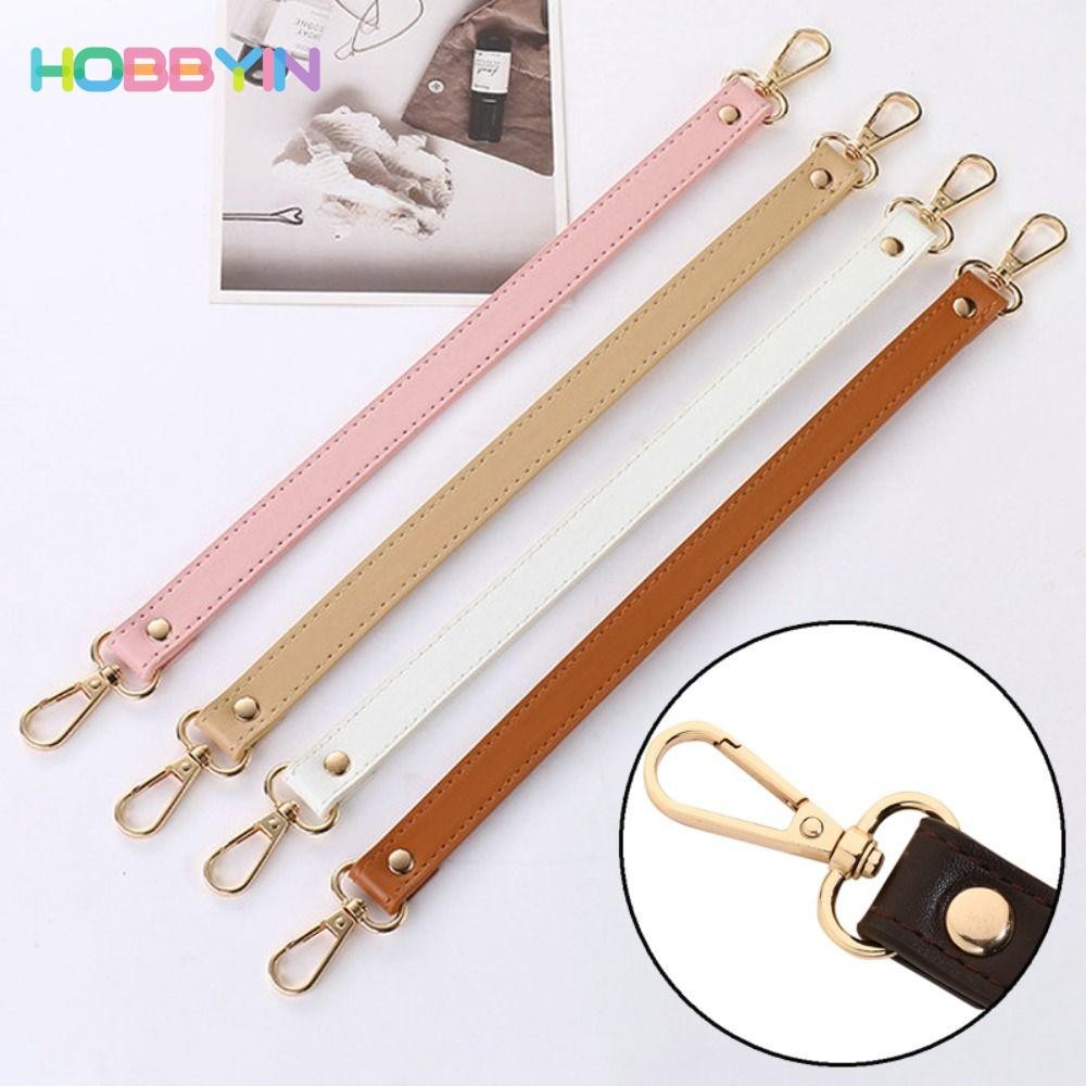 Tay cầm túi HOBBYIN, Dây đeo túi ngắn bằng da phần cứng thay thế, Dây đeo túi xách DIY 36cm