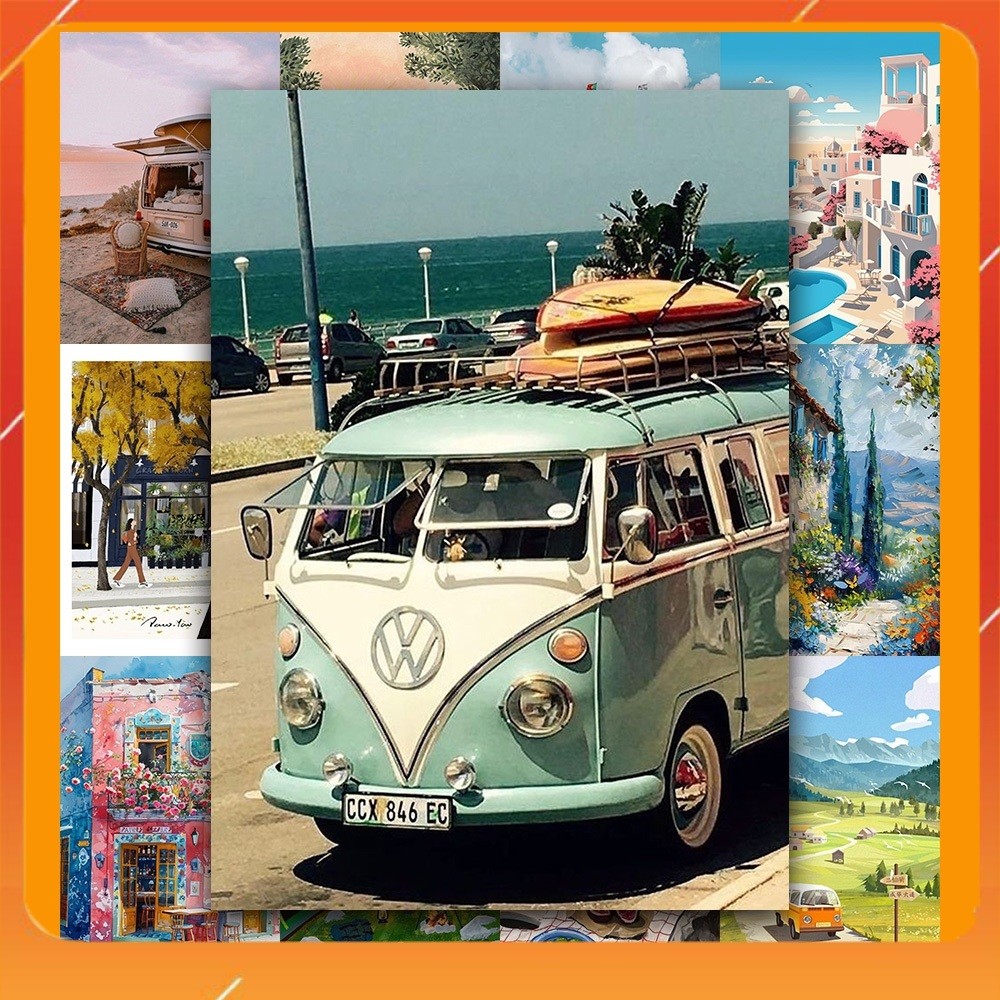 [Giấy] A5 In Màu - Set 50 Tờ Poster Giấy Dán Tường - HÌNH MÙA HÈ SUMMER - Decor Trang Trí Nhà | MS: 111540