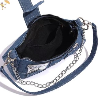 [Gou] Túi xách nữ thời trang Denim Stars Pattern Cool Girls Y2K