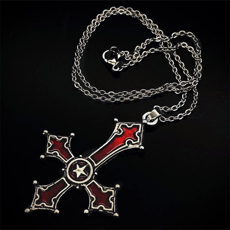 # Sepsale # Vintage Gothic Chữ Thập Mặt Dây Chuyền Vòng Cổ Dành Cho Nam Thời Trang Đảng Xu Hướng Punk Trang Sức Quà Tặng Halloween.