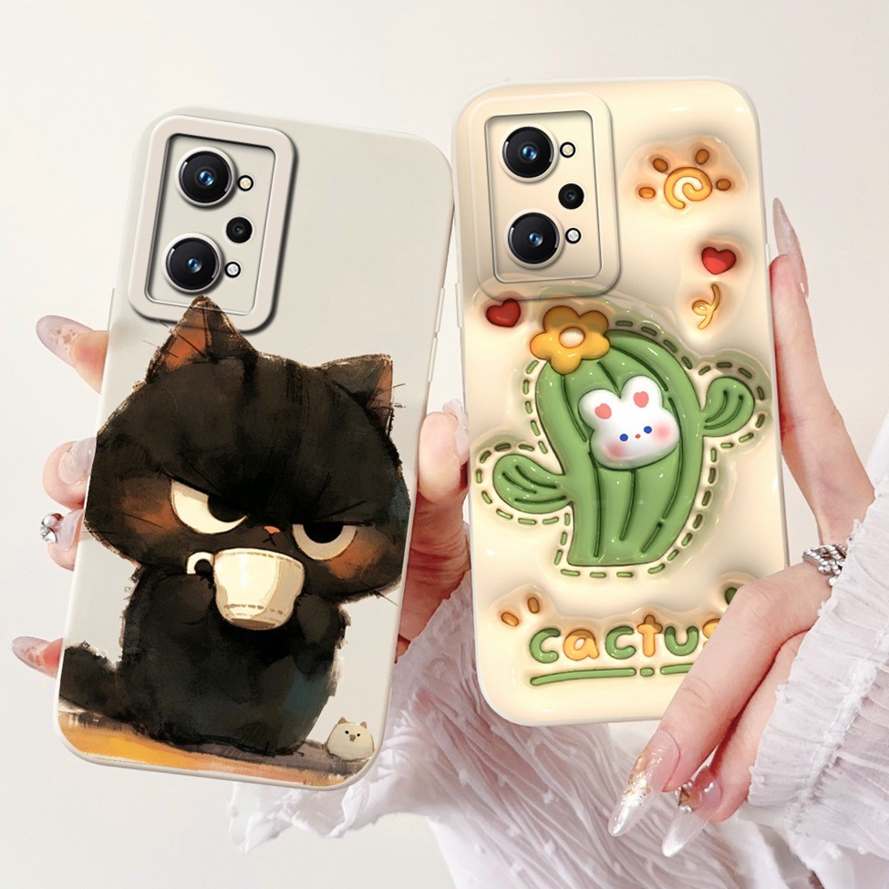 Dành Cho Realme Q5 Pro Ốp Lưng RMX3372 Thẩm Mỹ Mèo Dễ Thương Thời Trang Ngộ nghĩnh Silicon Chống Sốc Ốp lưng Cho Realme Q5 Pro Ốp Lưng