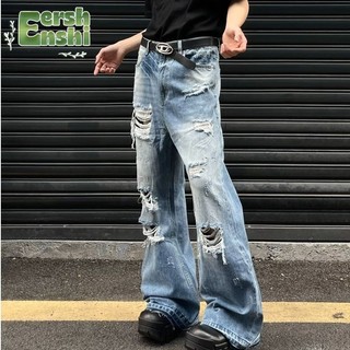 Quần nam EERSHENSHI kiểu Mỹ retro rách quần jean micro-lapped