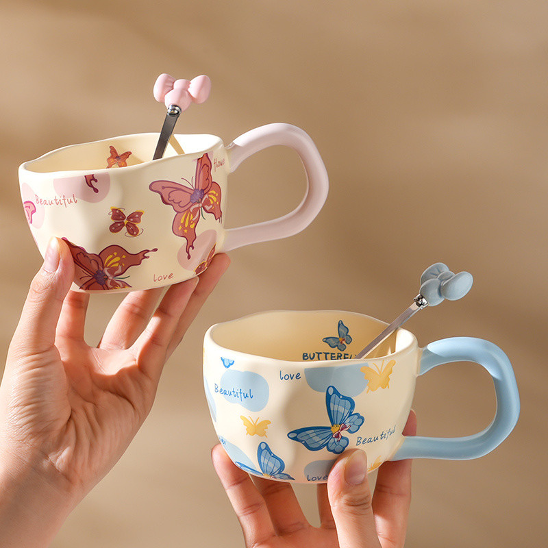 ✨Cốc sứ dễ thương & Cốc bướm & Cốc sữa & Cốc ăn sáng & Cốc cà phê & Cốc thẩm mỹ & Cốc cốc quà tặng